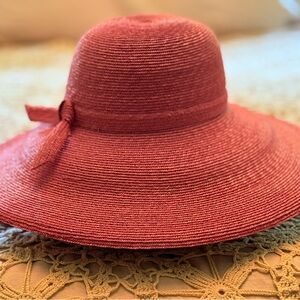 Perfectly Pink Vintage Frank Clive for Sax Fifth Avenue Designer Wide-Brim Hat